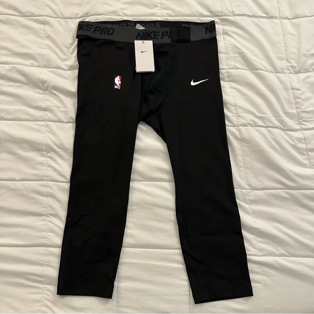 Nike Pro NBA Player Issued 3/4 Compression Tights Black Men's 3XL | NEW